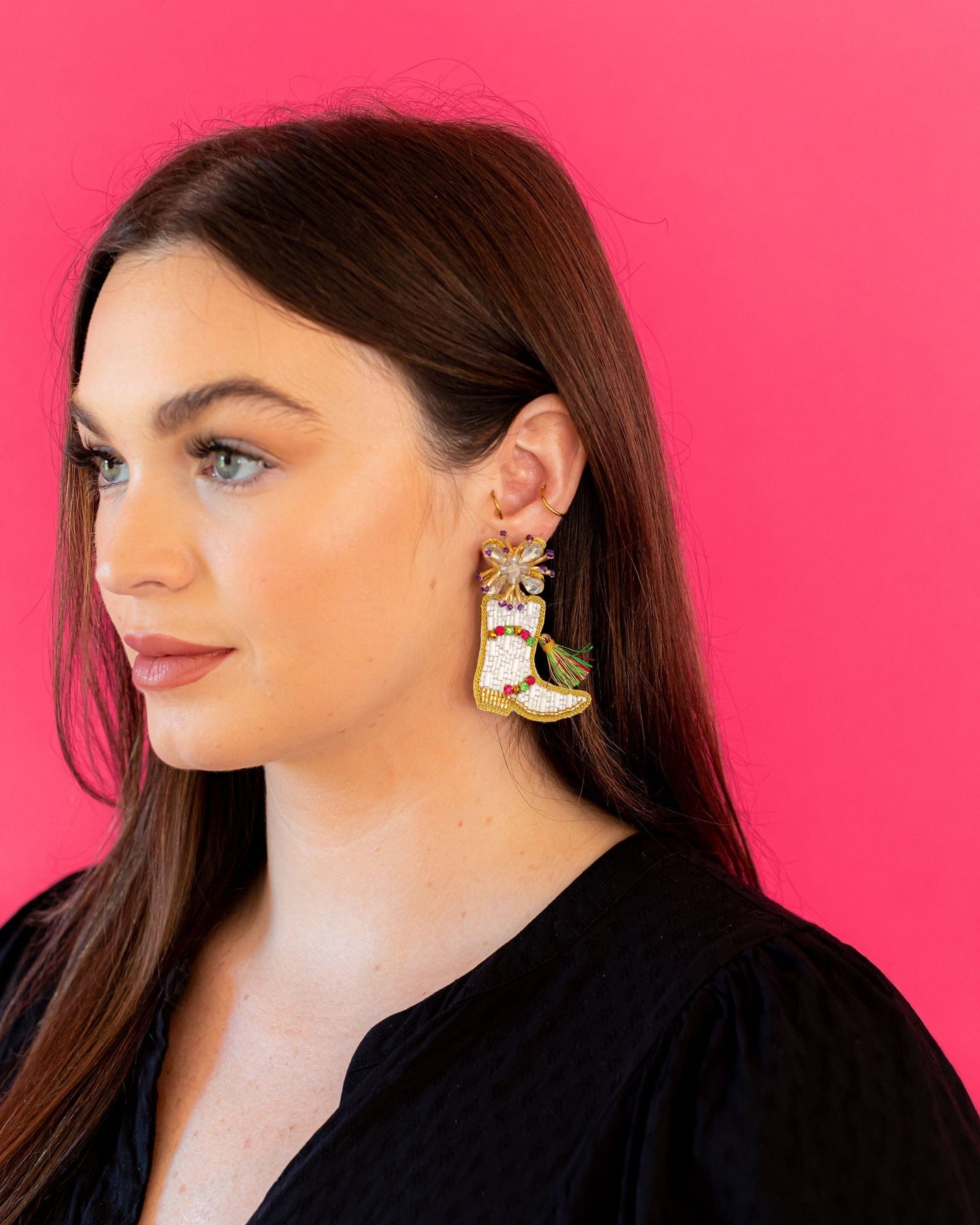 Golden Lily Golden Lily Mardi Gras Marching Boots Earrings - Little Miss Muffin Children & Home