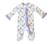 Mardi Gras Drums Pima Girl Footies with ruffles