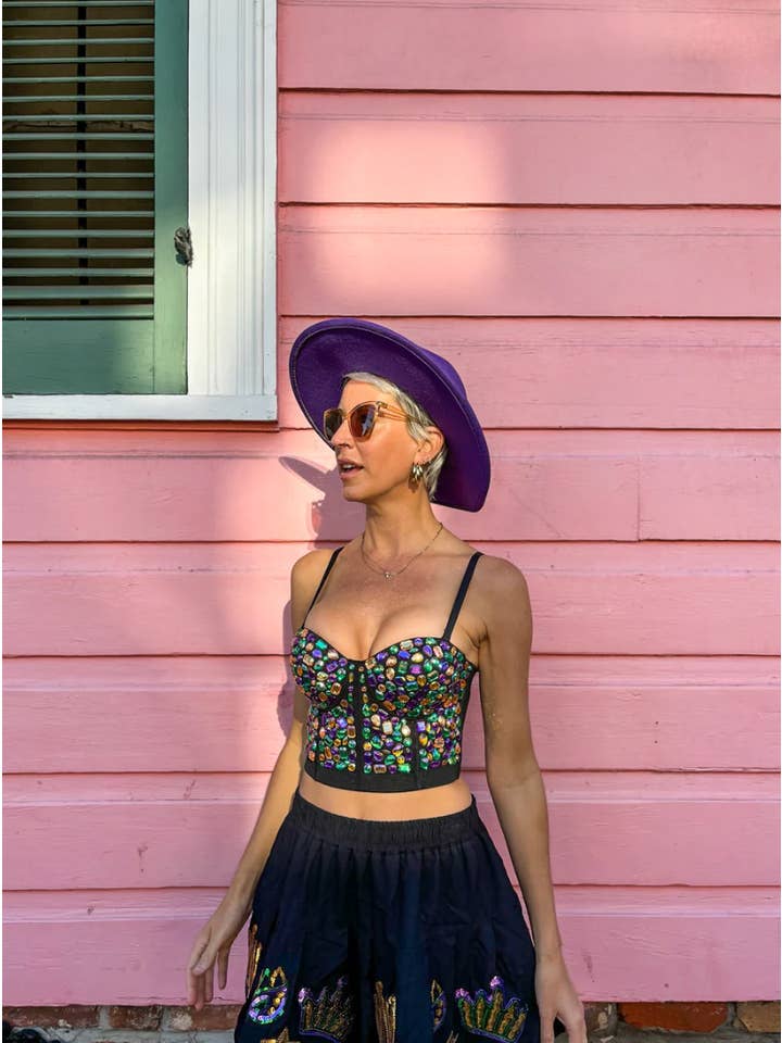 Mardi Gras Rhinestone Bustier