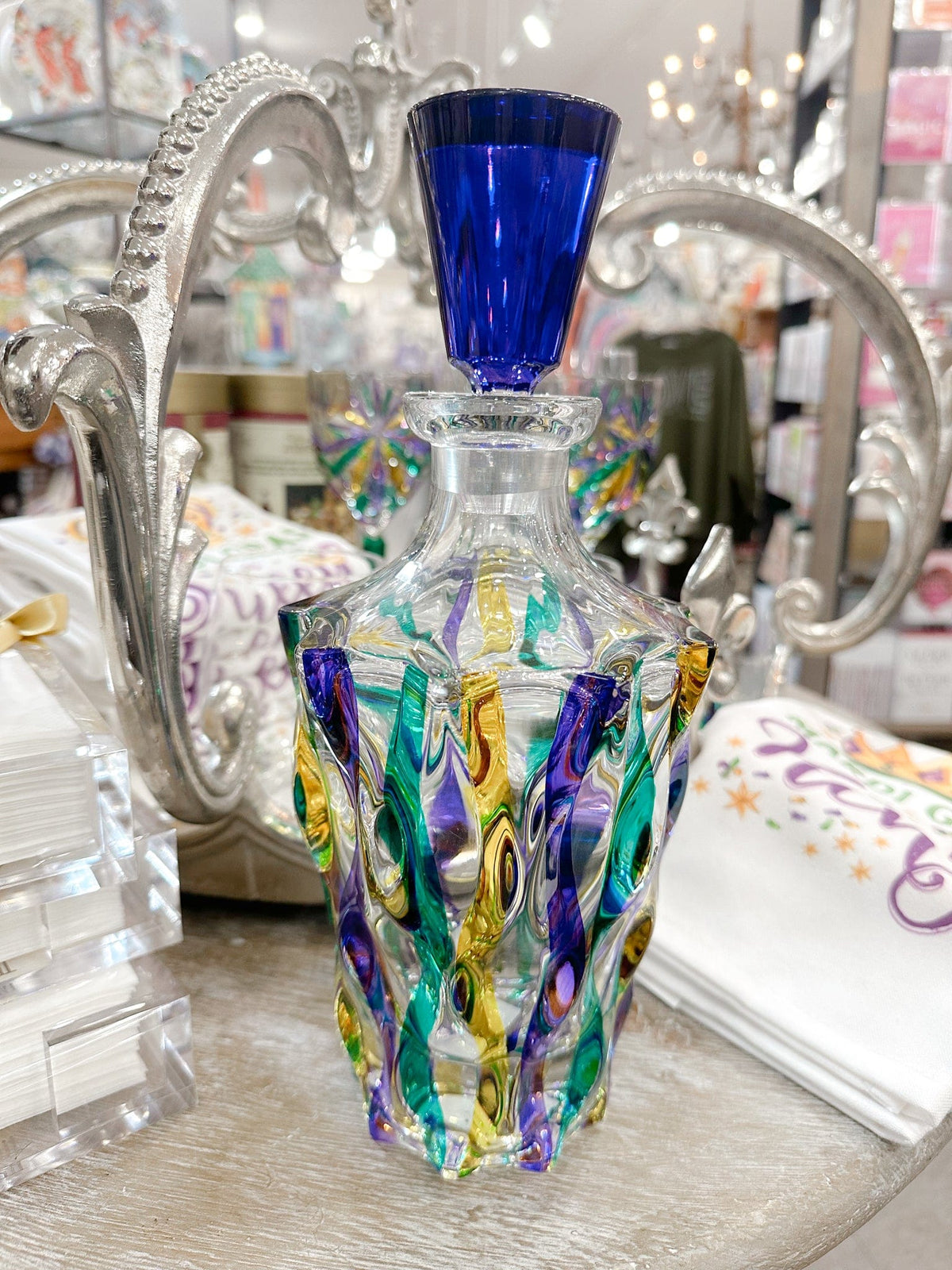 Mardi Gras Ribbon Decanter