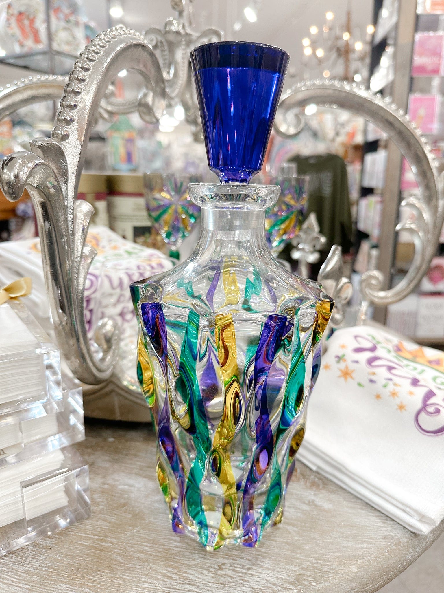 Mardi Gras Ribbon Decanter