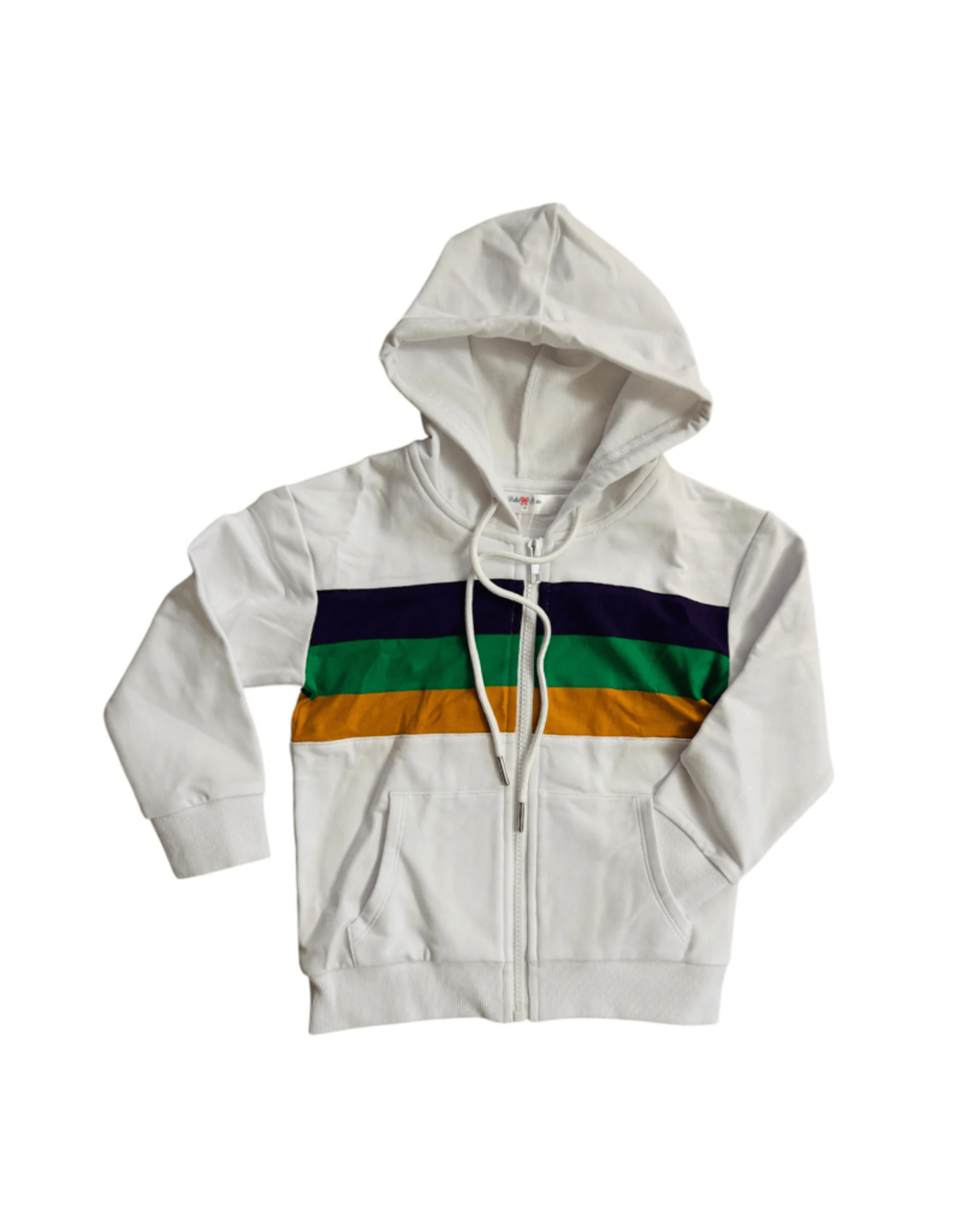 Mardi Gras Rugby Stripe Zip Up Hoodie