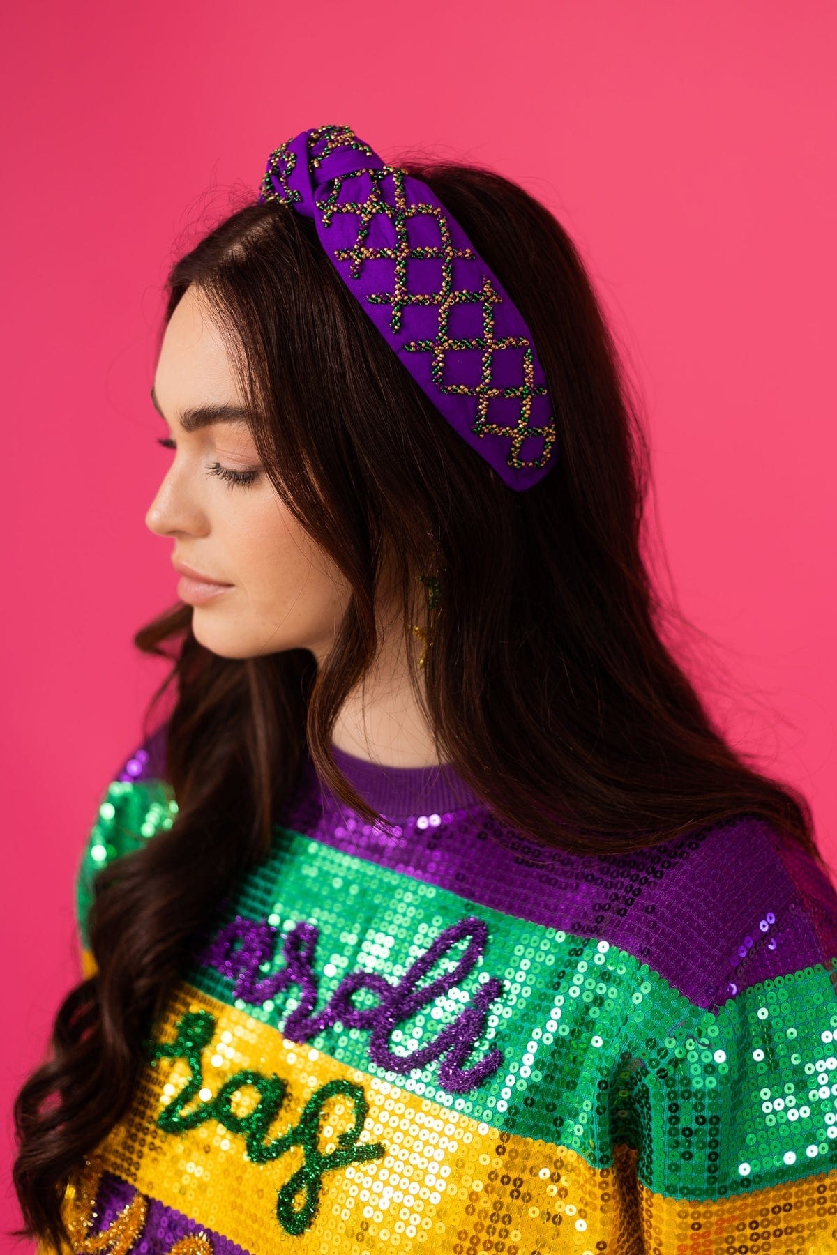 Mardi Gras Sprinkle Knot Headband