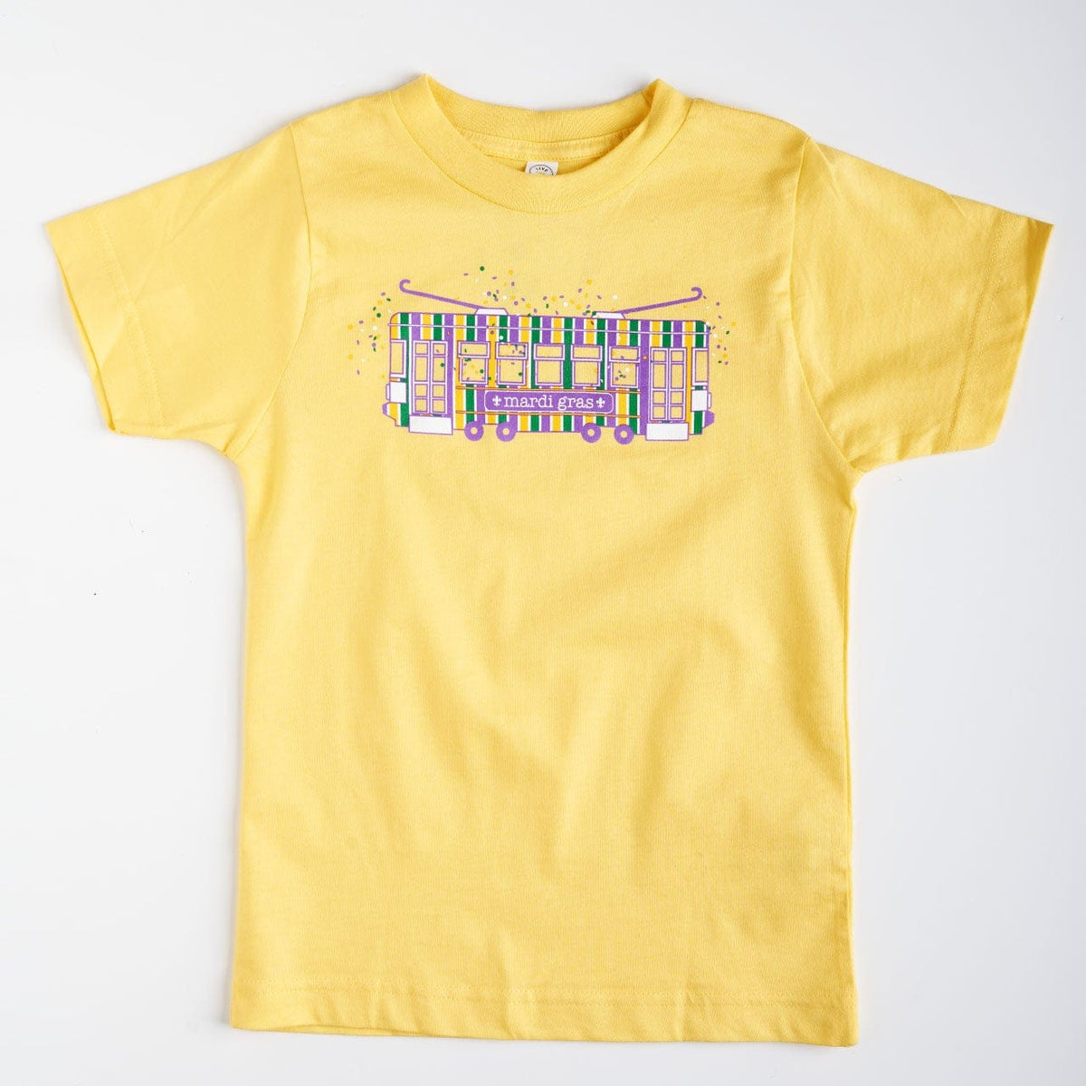 Mardi Gras Striped Streetcar Tee in Butter Yellow