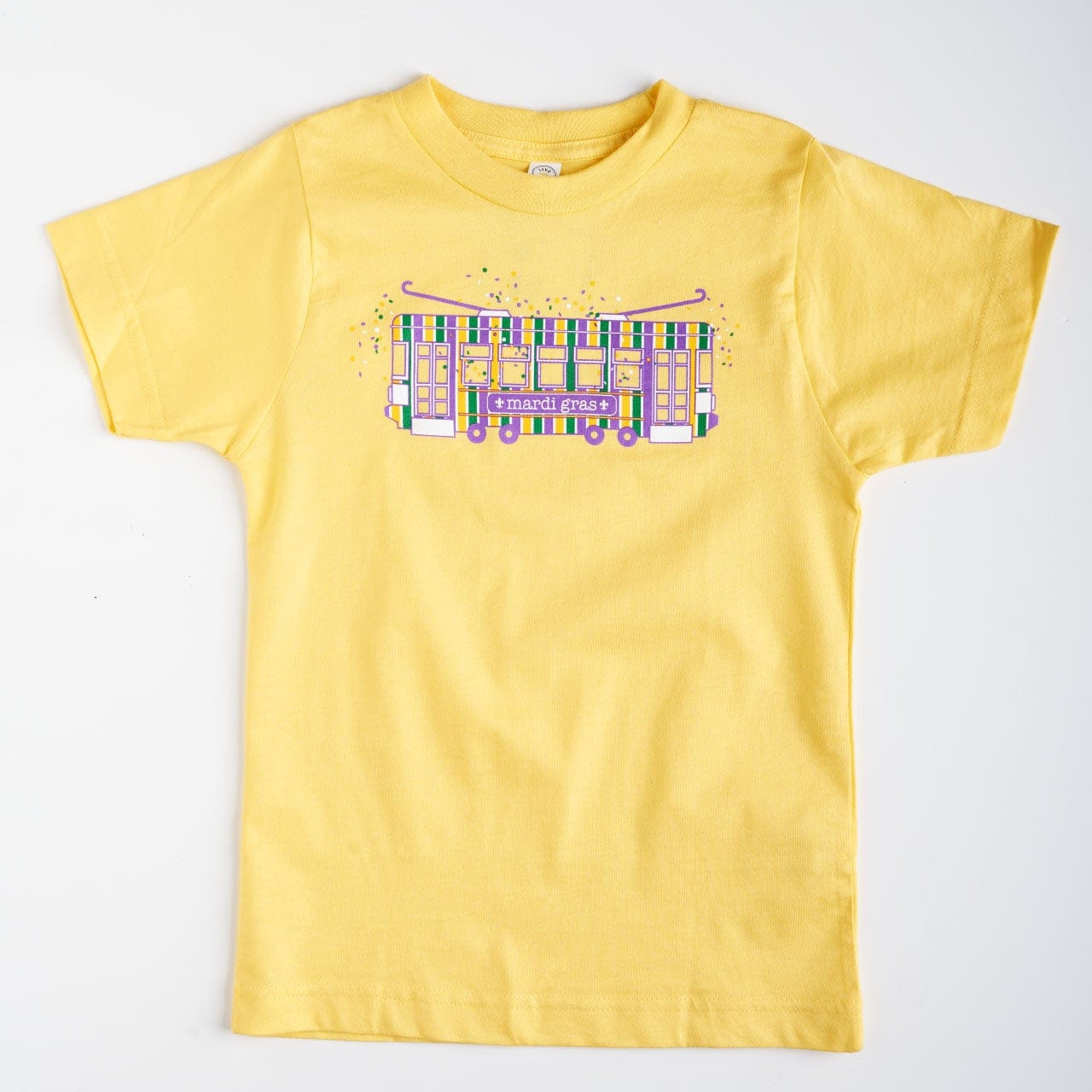 Mardi Gras Striped Streetcar Tee in Butter Yellow