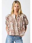 Melisa Short Sleeve Leopard Blouse