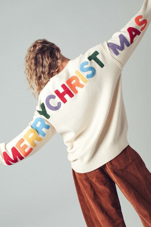 Merry Christmas Knit Sweater rainbow