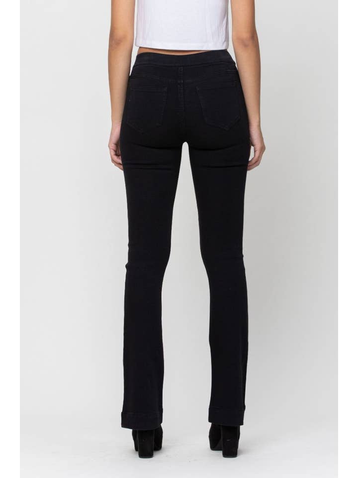 Mid Rise Flare Jegging in Black