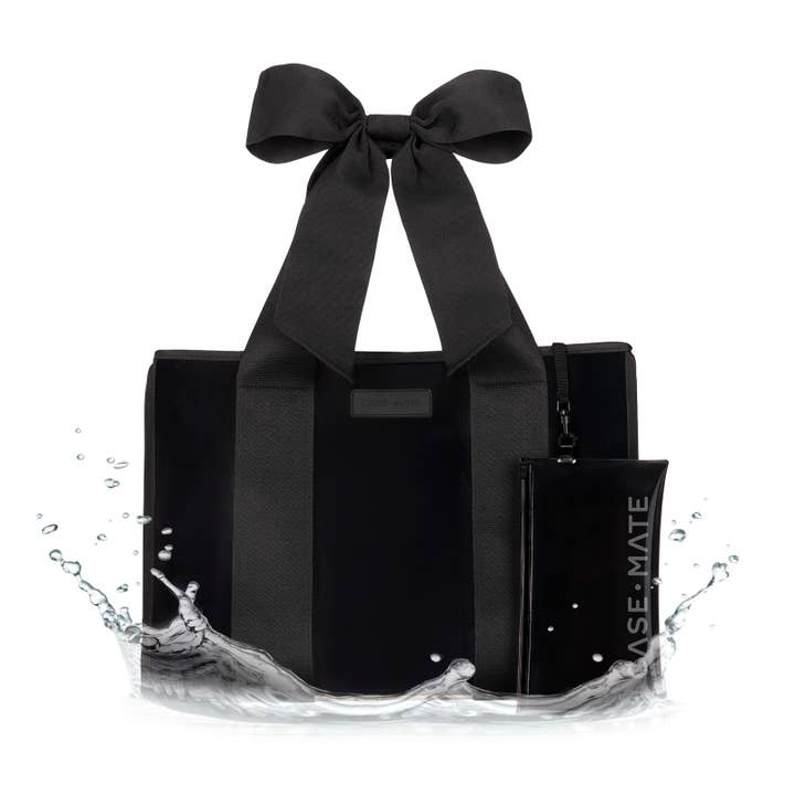 Midnight Black Bow Jelly Tote Bag