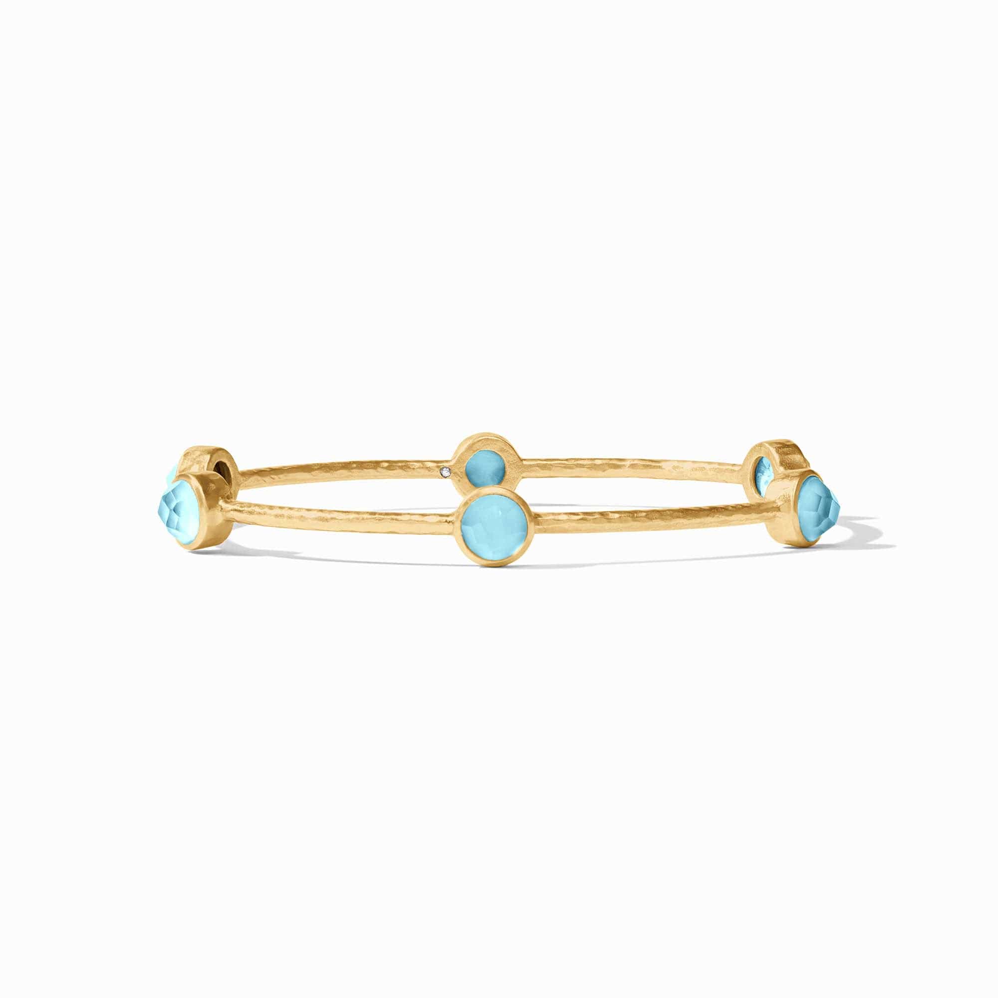 Julie Vos Julie Vos Milano Luxe Bangle with Iridescent Capri Blue Stones - Little Miss Muffin Children & Home