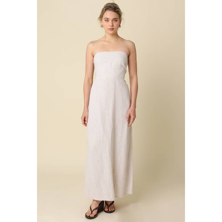 Milard Linen Dress in Khaki