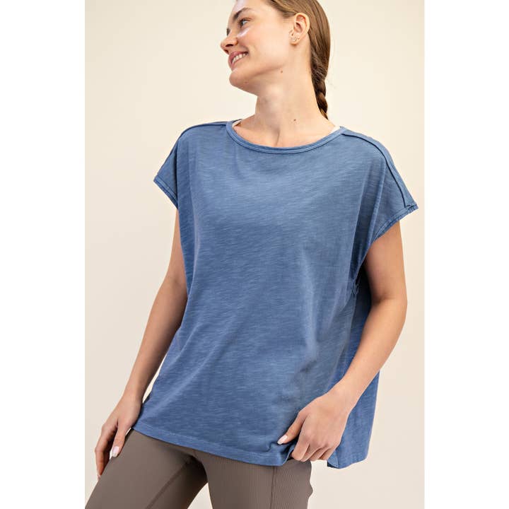 slate blue mineral wash t shirt