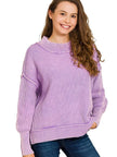 womens washed over sized pull over in purple