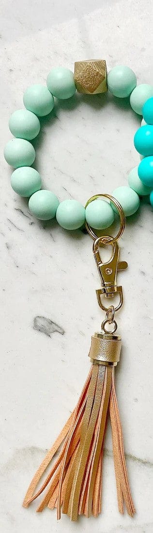 O Wristband Keychain Gold Tassel