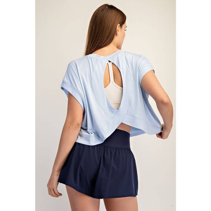 Modal Open Back Top in Mist Blue