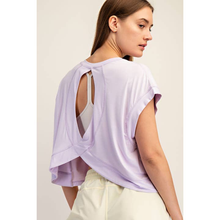 Modal Open Back Top in Petal Lilac