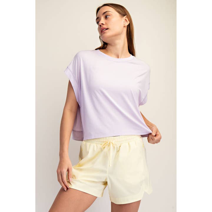 Modal Open Back Top in Petal Lilac