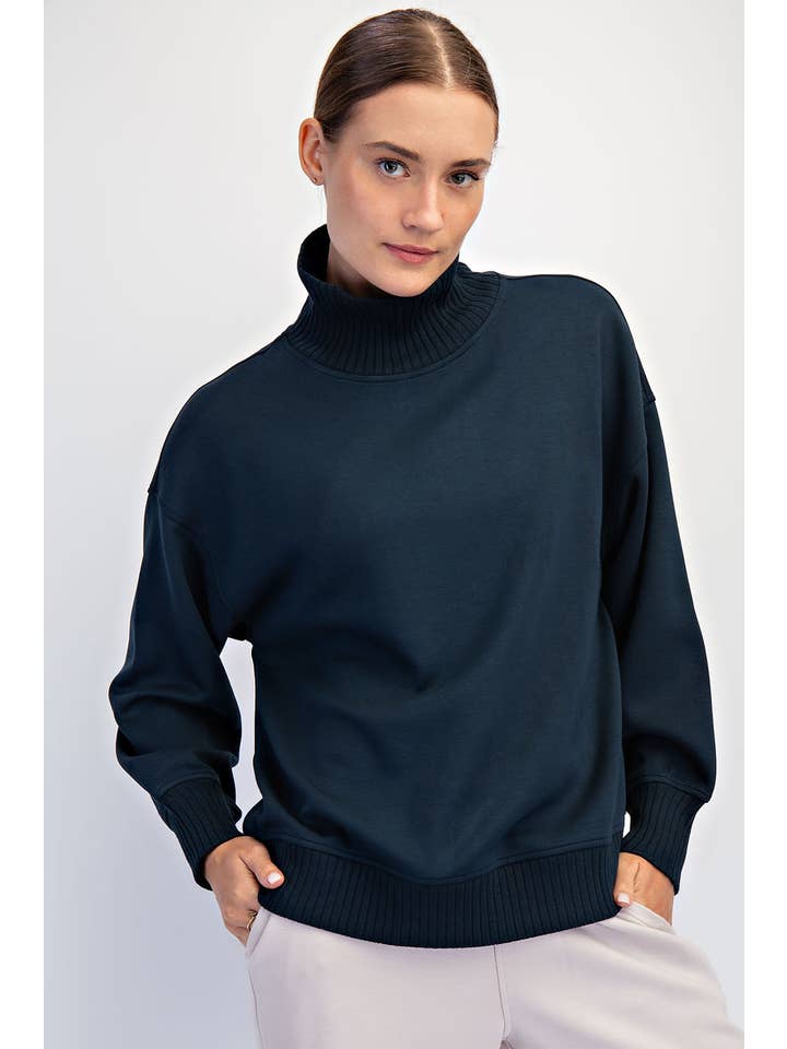 teal oversized pull over sweatshirt for women