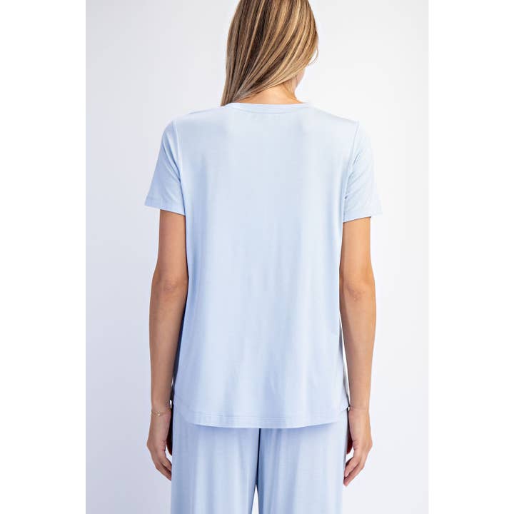 womens soft light blue shirt