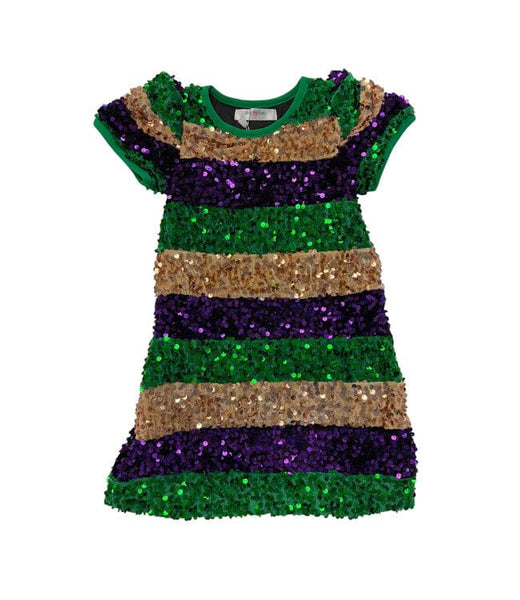 Muses Sequin Mardi Gras Short Sleeve Dress Mardi Gras / 7 Muses Sequin Mardi Gras Short Sleeve Dress Mardi Gras / 7