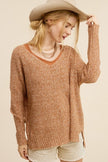 toffee brown over sized v neck sweater