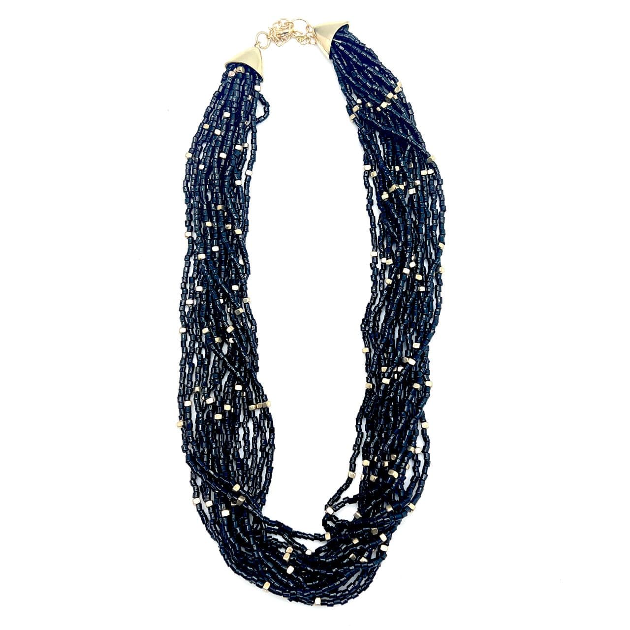 Anju Jewelry Seed-Bead Multi-Strand Bib Necklace – Lush Onyx - Little Miss Muffin Children & Home