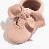 Newborn Blush Knotted Bow Baby Shoe