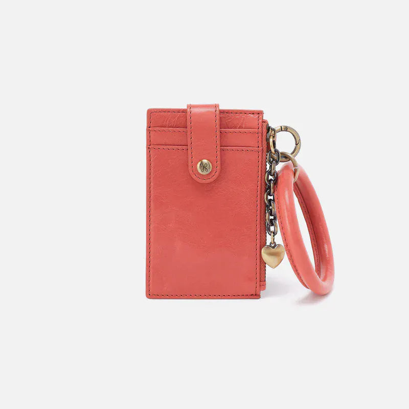 Ring Credit Card Wristlet in Polished Leather