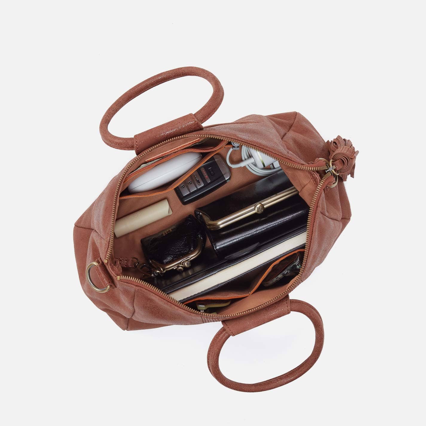 Hobo Sheila Medium Satchel in Buffed Leather - Burnished Saddle - Little Miss Muffin Children & Home