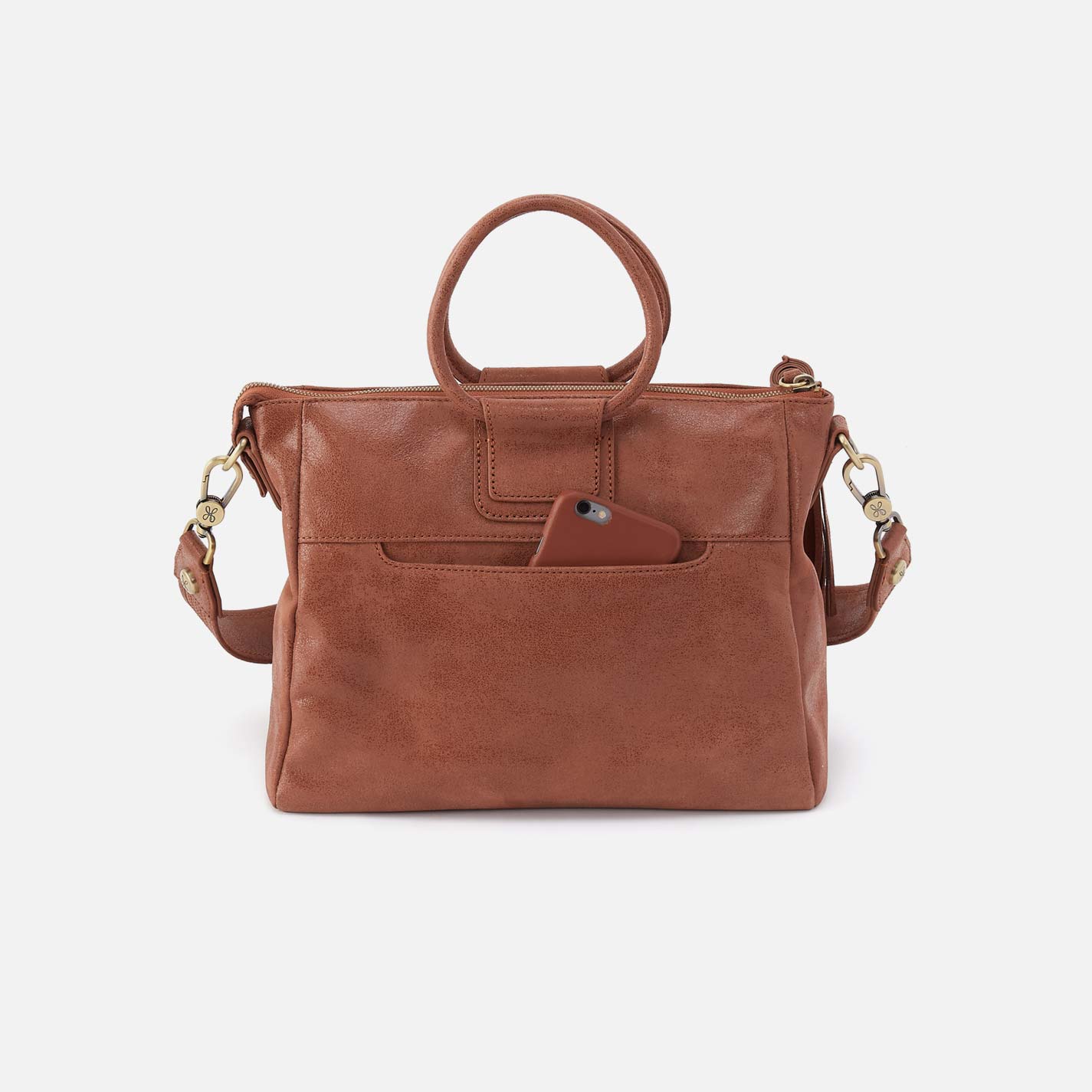 Hobo Sheila Medium Satchel in Buffed Leather - Burnished Saddle - Little Miss Muffin Children & Home