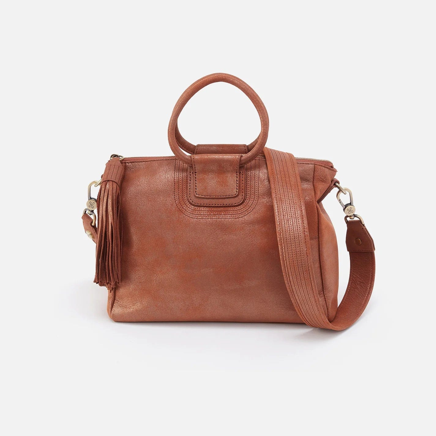 Hobo Hobo Sheila Medium Satchel with Stitch Detail in Metallic Leather - Little Miss Muffin Children & Home