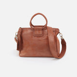 Hobo Sheila Medium Satchel with Stitch Detail in Metallic Leather