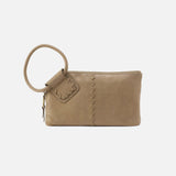 Hobo Sable Wristlet in Burnished Sage Metallic Leather