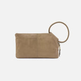 Hobo Sable Wristlet in Burnished Sage Metallic Leather