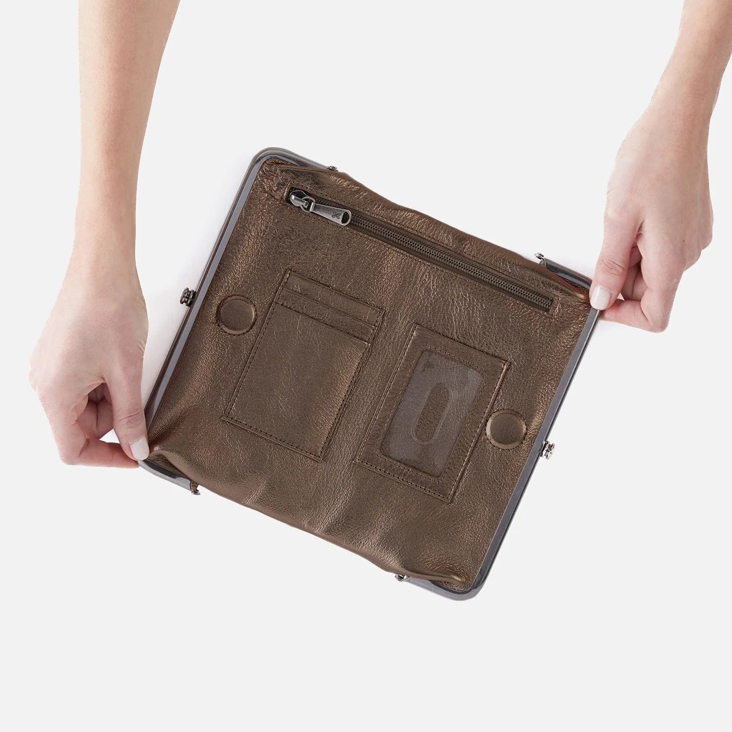 Hobo Hobo Lauren Clutch-Wallet in Metallic Leather with Studs - Little Miss Muffin Children & Home