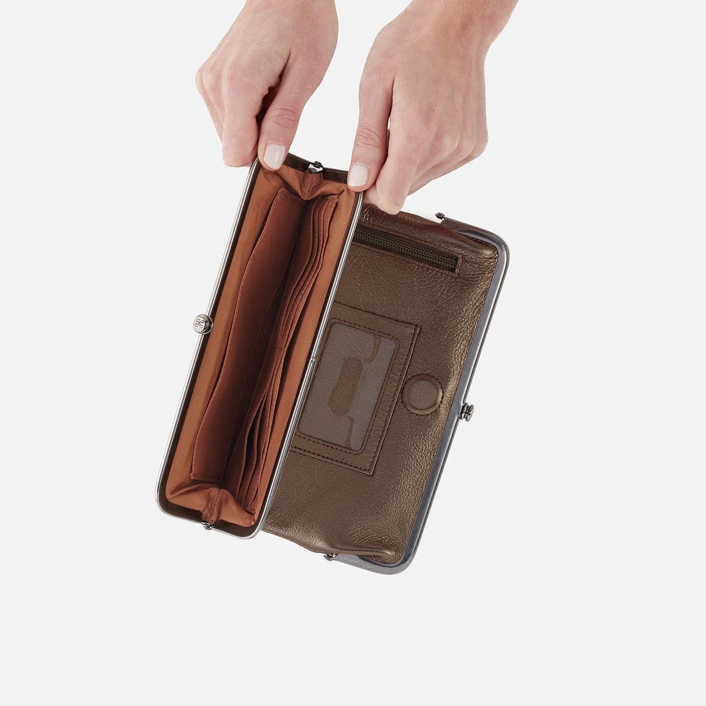 Hobo Hobo Lauren Clutch-Wallet in Metallic Leather with Studs - Little Miss Muffin Children & Home