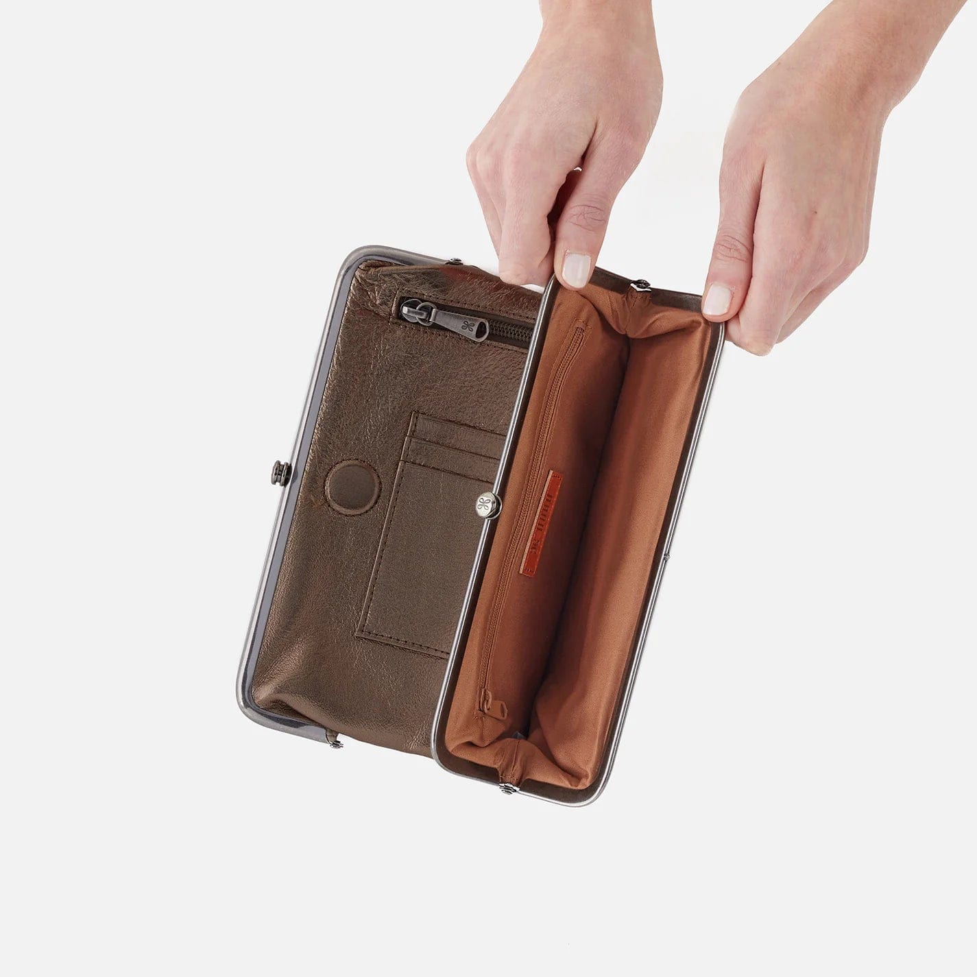 Hobo Hobo Lauren Clutch-Wallet in Metallic Leather with Studs - Little Miss Muffin Children & Home