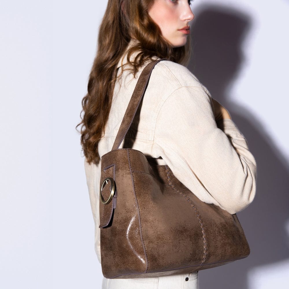 Render Shoulder Bag Buffed Leather - Mocha
