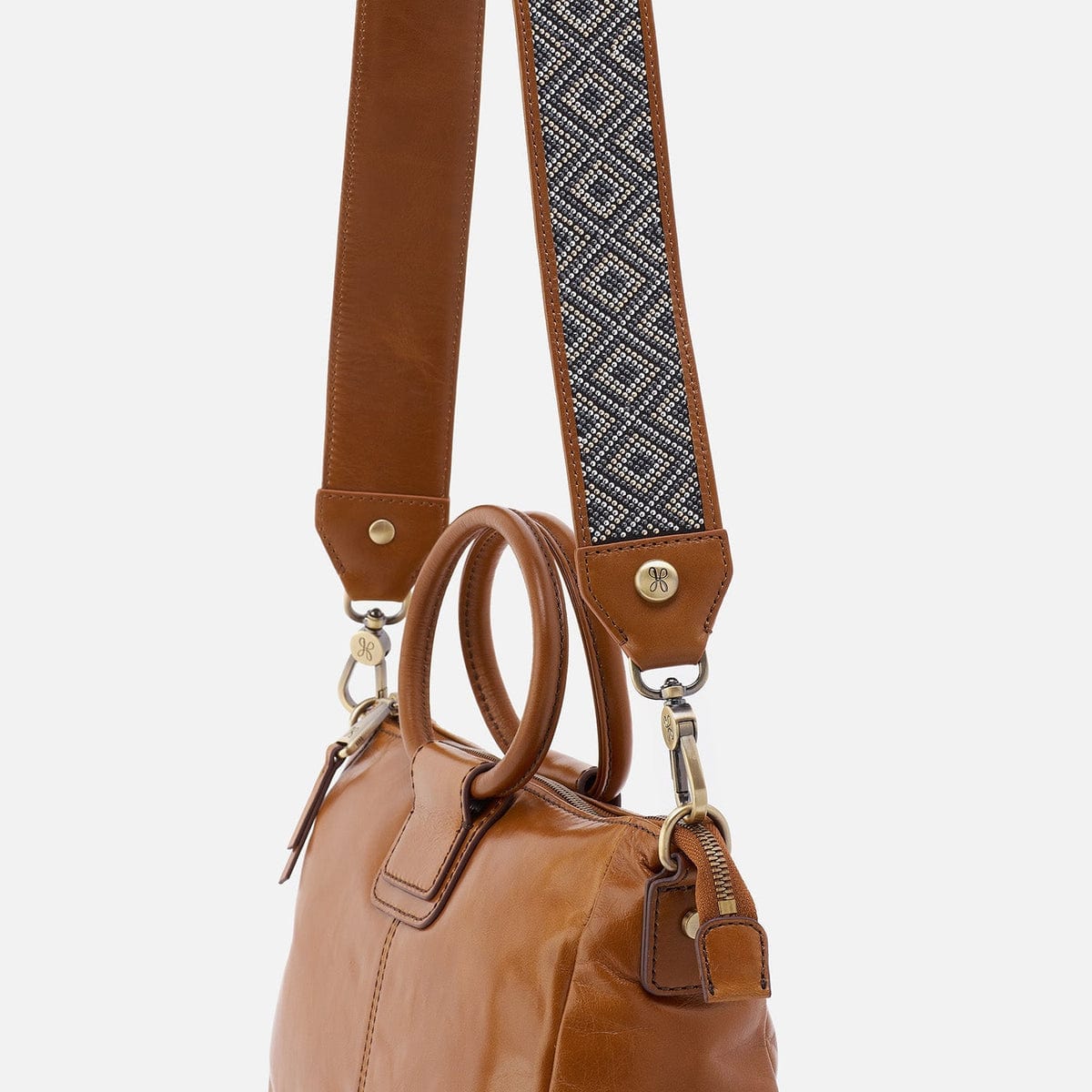 Hobo Beaded Guitar Strap in Polished Leather - Truffle - Little Miss Muffin Children & Home