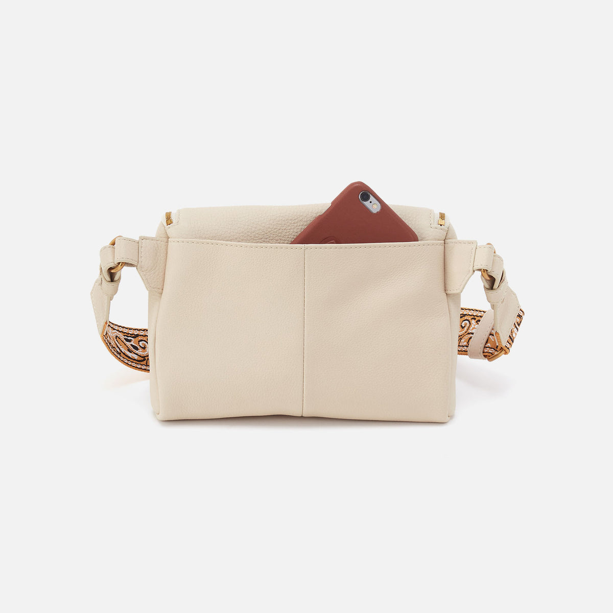 Fern Large Belt Bag In Pebbled Leather Birch
