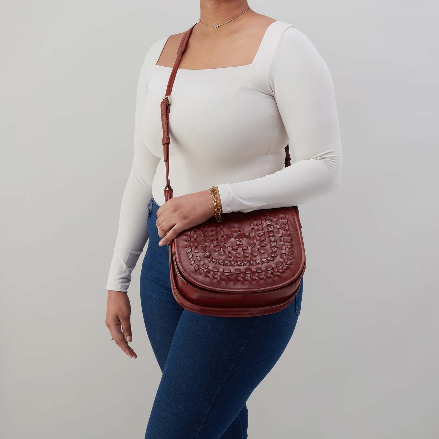 Hobo Kiva Large Crossbody in Washed Leather, Chestnut - Little Miss Muffin Children & Home