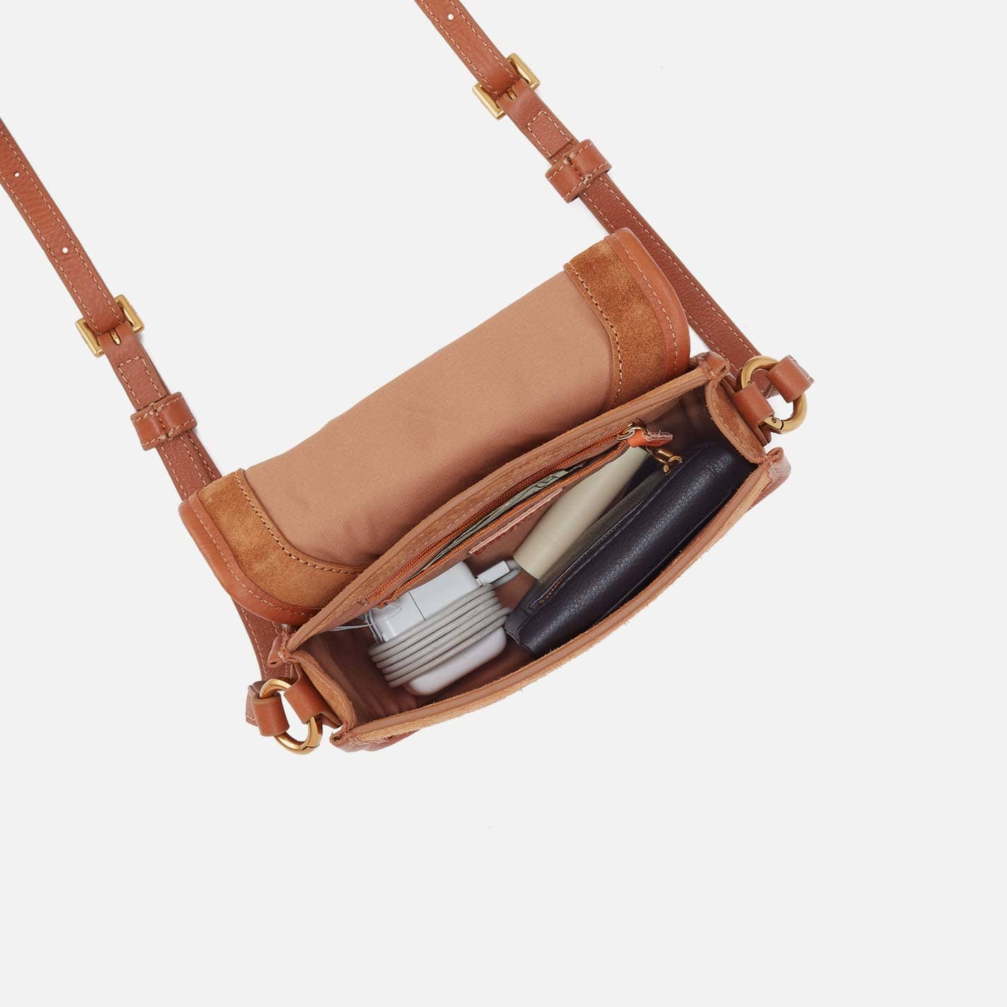 Hobo Kiva Small Crossbody in Suede Leather, Oak Barrel - Little Miss Muffin Children & Home