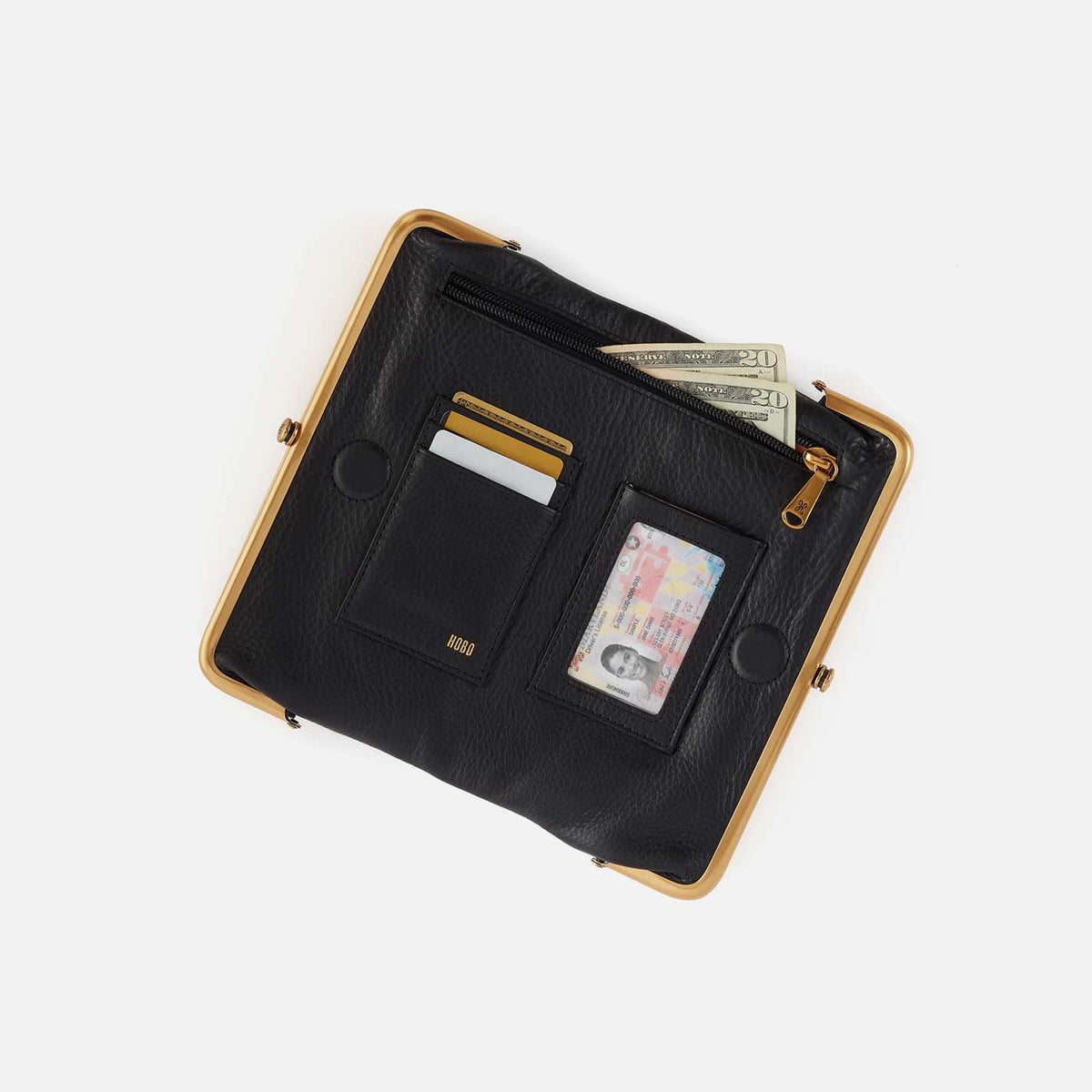 Hobo Lauren Clutch-Wallet in Suede Leather, Black With Studs - Little Miss Muffin Children & Home