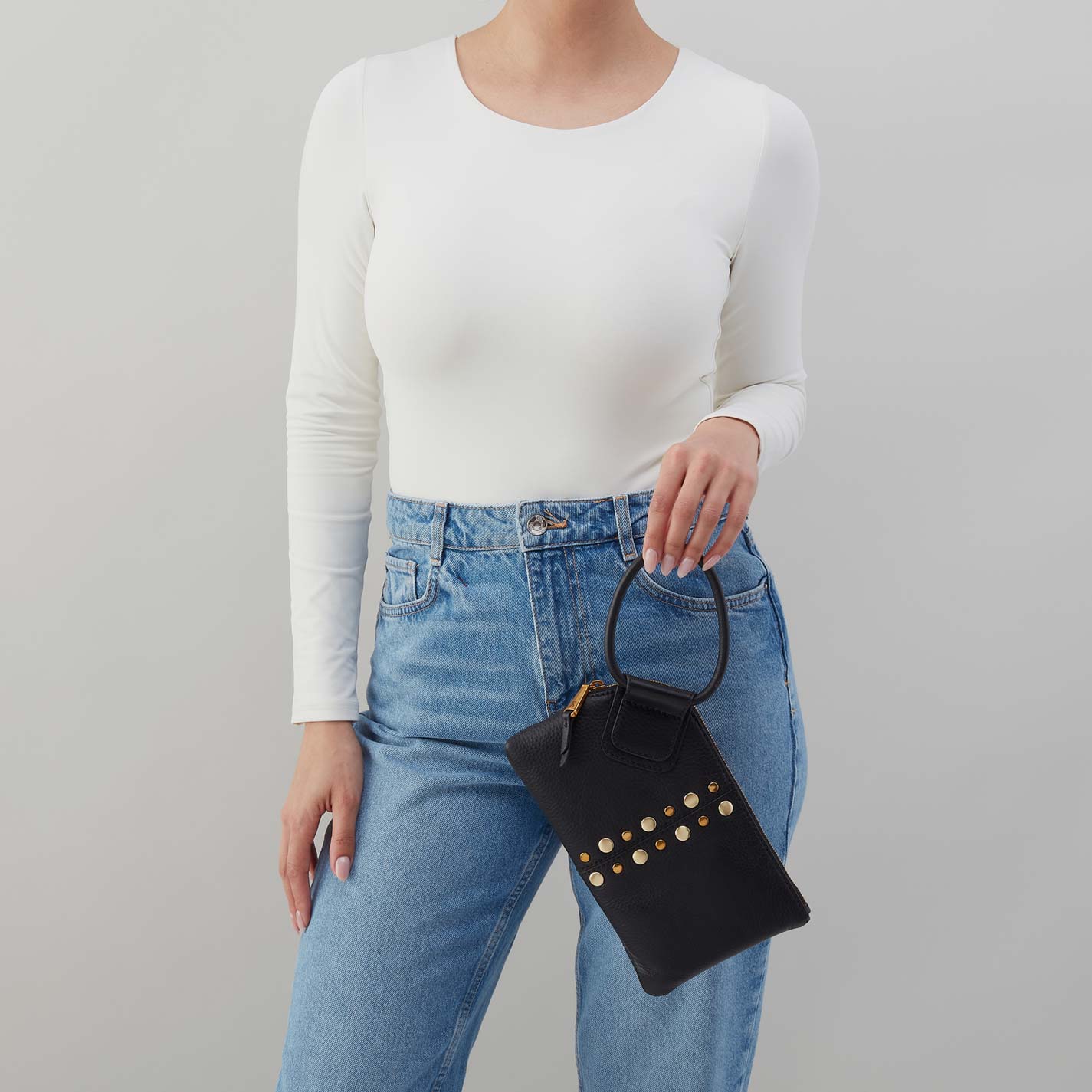 Hobo Sable Wristlet in Pebbled Leather, Black - Little Miss Muffin Children & Home