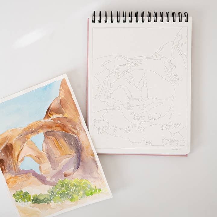 National Parks Watercoloring Book-Outlines with Video Tutorials