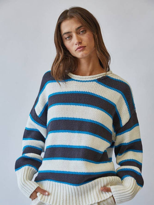 Navy Combo Stripe Sweater
