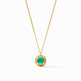 Julie Vos Cabochon Solitaire Necklace, Iridescent Emerald Green