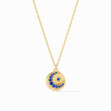 Julie Vos Luna Delicate Charm Necklace, Sapphire Blue