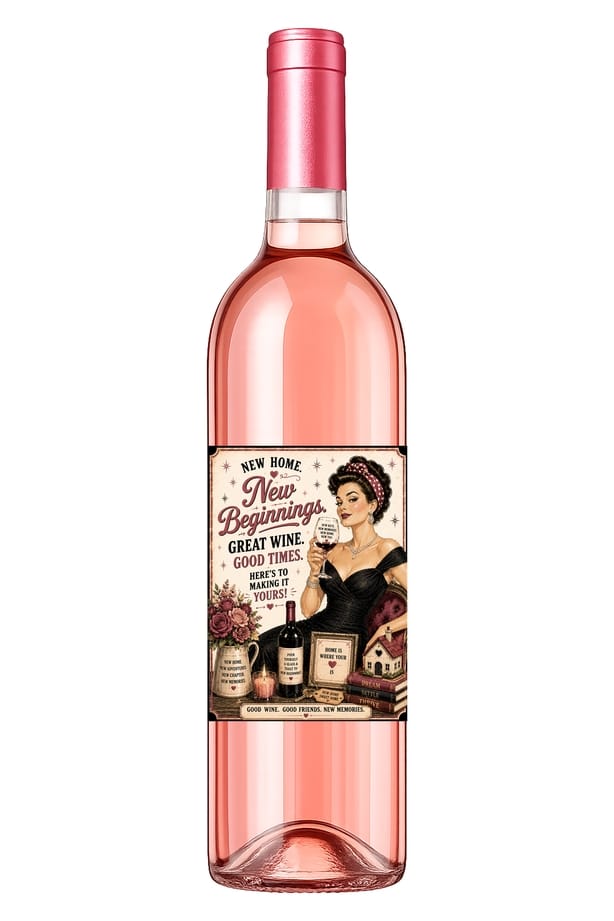 Sassy Vine New Home Wine Label