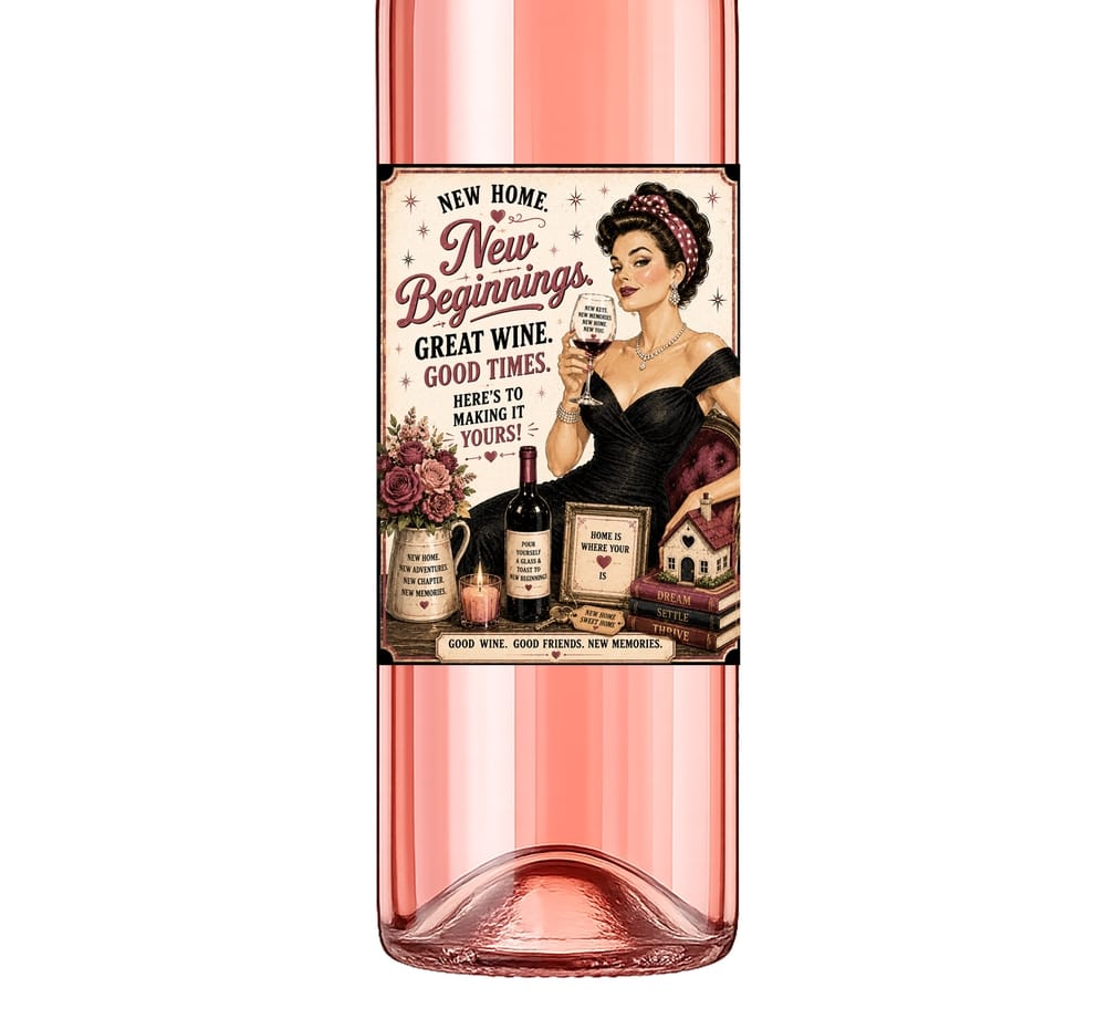 Sassy Vine New Home Wine Label